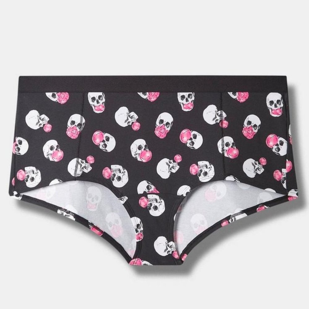 ❤️NWT TORRID BUBBLEGUM SKULL PRINT BOYSHORT PANTY - HALLOWEEN